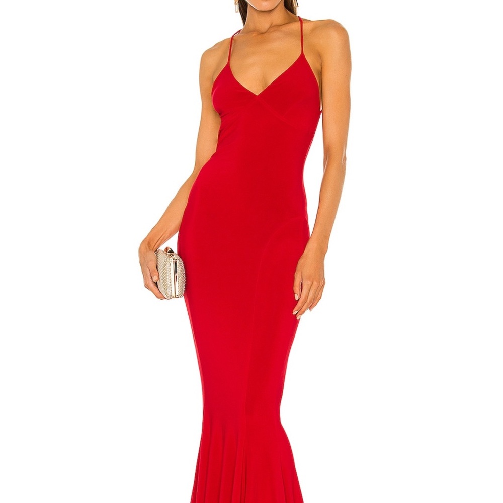 Norma Kamali x Revolve Low Back Slip Mermaid Fishtail Gown